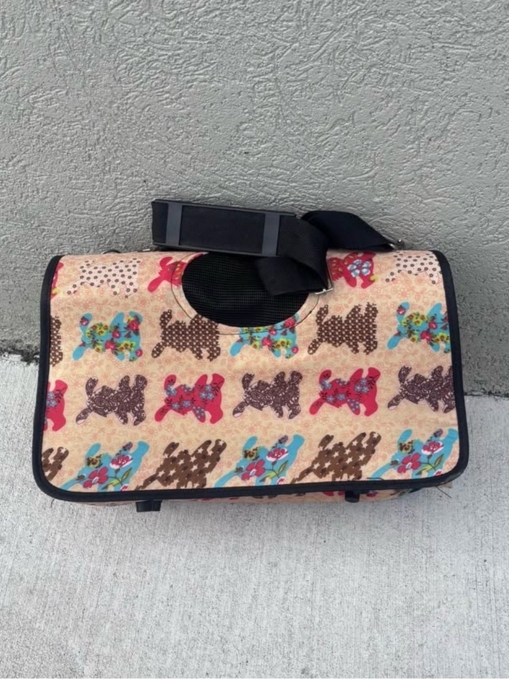 Colorful Dog Pattern Pet Carrier Shoulder Bag